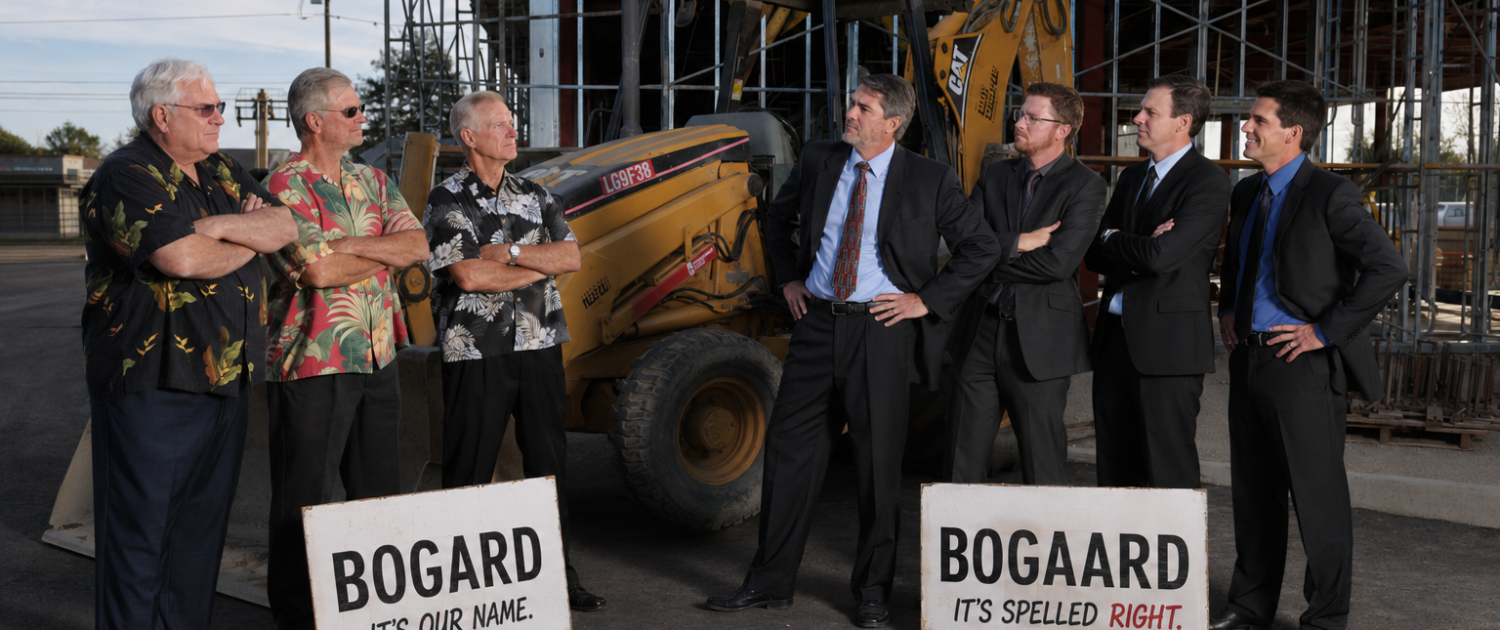 Bogard Construction team members standing at a construction site